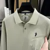 Outono de 2026 Mais Vendido de Alta Qualidade Camisa Polo Masculina de Algodão Puro Bordada com Gola Reversível, Camiseta Casual da Moda para Homens