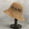 Verano Nuevo Estilo Vacacional Sombrero de Paja Letra Tejido Combinable Rojo de Internet Sombrero de Pescador de Ganchillo Hecho a Mano para Mujer Sombrero de Cubo de Paja Tejido