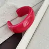 Pulsera Abierta de Colores Europeos y Americanos con Efecto Difuminado Pulsera con Diseño de Mármol Pulsera de Acrílico de Lujo Ligero