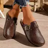 Pantuflas de Otoño para Mujer sin Cordones 202643 Suela Gruesa Boken Punta Cerrada Medias Pantuflas Tejidas Retro Nuevas Talla Grande