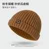Novo Patch de Rosto Sorridente Gorro de Tricô Liso Personalidade Hip-Hop Quente Versátil Moda Tendência Casual Estilo Coreano Touca Melão