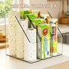 Estante de Almacenamiento para Papel Film Caja de Almacenamiento para Gabinete de Cocina Bolsas de Plástico Bolsas de Basura Organizador Transparente Solución de Almacenamiento
