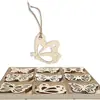 Juego de 45 Piezas de Mariposa de Madera Sin Terminar Corazón Animal Manualidades de Madera DIY Copo de Nieve Virutas de Madera Bolsita Bandeja de Clasificación