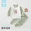 Conjunto de ropa interior de algodón de dos piezas para niños, ropa y pantalones de algodón puro Clase A para bebé de otoño, ropa para estar en casa para bebé, pijamas 100% algodón