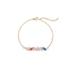 Pulsera de Lujo de Alta Gama Accesible Transfronteriza Europea y Americana para Mujer, Versátil Cobre Oro de 18K DIY Incrustado Joyería de Collar Piedra de Nacimiento de Diciembre