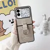 Funda Protectora Rígida de Cuero Plegable con Anillo de Dibujos Animados Glory para Teléfono Plegable Huawei Nova