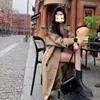Casaco Trench Coat Longo Estilo Britânico Outerwear para Mulheres Altas Novidades Primavera/Outono 2026 Casacos para Baixinhas Super Bonitos Casuais