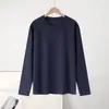 Camiseta de Manga Larga 100% Algodón 300g Camisa para Capa Base de Hombre Camisa de Capa para Otoño e Invierno de Pareja Parte Superior de Algodón Peinado en Hombro Derecho