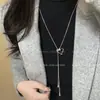 Collar Ajustable Deslizante Corazón Plateado para Mujer 2025 Nuevo Estilo Lujo Accesible Cadena Larga Elegante para Suéter Accesorios
