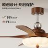 Lámpara Ventilador de Sala de Estar Estilo Medieval Francés Retro Estilo Crema Forma de Flor Silencioso Protección Ocular Lámpara de Ventilador de Techo Integrada