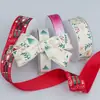 Cinta de Costilla con Reno Estampado Dorado Navideño Lazo DIY Decoración de Árbol de Navidad Cinta para Envolver Regalos Accesorios Navideños