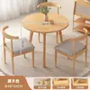 Mesa redonda pequeña color madera maciza mesa de comedor hogar apartamento pequeño mesa simple para comer catering comercial balcón conjunto de mesa y silla de negociación