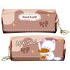 Estuche con Cremallera de Anime Estuche para Lápices Wen Hao Perro Salvaje Hermosa Chica Guerrero Dragon Ball Hombre Motosierra JOJO Qi