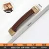 Manija de Cuero Marrón para Puerta de Gabinete Manija de Cajón Ferretería para Muebles Armario Agujero Único Manija de Cuero Negro