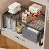 Estante de Almacenamiento Expandible por Niveles para Gabinete Principal, Solución de Almacenamiento para Gabinetes Profundos de Dormitorio, Organizador de Almacenamiento por Niveles para Gabinetes de Oficina