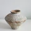 Vaso Cerâmico Estilo Silencioso Vaso de Cerâmica Grossa Arranjo de Flores Retrô Nostálgico Feito à Mão Decoração de Pousada Hotel Zen Novo Estilo Chinês