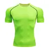 Ropa Ajustada Profesional Manga Corta Ropa de Fitness para Hombres Ropa de Secado Rápido Ropa de Entrenamiento Deportivo Top Alta Elasticidad Correr Baloncesto Ropa de Compresión