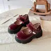 Sapatos Mary Jane Simples Lolita para Meninas Outono Novo Estilo Solado Macio Sapatos de Princesa Sapatos de Performance Infantil Sapatos Doces de Couro Preto