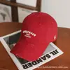 Gorra de Béisbol Bordada Estilo Retro Americano Nuevo Estilo para Mujer Visera con Letras Desgastada Rota Sombrero Tendencia Protección Solar Sombra Sombrero para Hombre