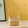Embalagem de Presente Portátil Cesto de Flores Pequeno de Bambu Tecido à Mão Cesto de Vime para Armazenamento Vaso de Flores Portátil Cesto para Arranjo de Flores Frescas