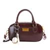 Bolsa Pequena Marrom Moda Retrô Feminina 2025 Nova Primavera e Verão Mais Fácil de Combinar Bolsa Transversal Bolsa de Mão Bowling Bolsa Pequena