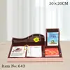 Fábrica de Origen 2026 Calendario de Escritorio de Secuoya de Gama Alta Adorno de Escritorio Ejecutivo de Madera de Lujo para Oficina