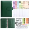 Caderno Binder Macaron Transfronteiriço A6 Capa de Couro Criativa Caderno de Folhas Soltas Livro de Contas Manuais Planejamento de Orçamento em Dinheiro