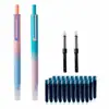 Venta al por mayor de bolígrafos color Macaron Morandi estudiantes para practicar con punta electrónica EF postura afilada cartucho de tinta bolígrafo de tinta caligrafía