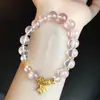 Pulsera de Cristal Rosa Natural Starlight de Diseñador para Mujer 12 mm Estilo Lujo Ligero Pulsera de Cristal Blanco Regalo