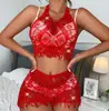 Estilo de comercio exterior transfronterizo con pedrería caliente de estrellas, falda de malla con borlas de encaje, abertura en la espalda, transparente, ropa para discoteca, venta al por mayor