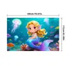 Tela de Fondo de Sirena Tiburón Oceánico Modelo Nuevo Transfronteriza para Decoración de Fiesta Infantil, Pancarta de Puerta con Forma de Extraterrestre del Mundo Submarino Personalización