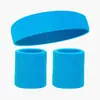 Diadema para la Cabeza Muñequeras Set Deportivo Algodón Unisex Fitness Absorbente de Sudor Equipo de Protección de Fábrica Parche Bordado Logo Venta al por Mayor