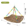 Rede Pendurada Plataforma Tecida de Palha Brinquedo para Papagaio Pássaro Rede de Escalada para Pequenos Animais Decoração de Gaiola de Pássaro Tecida Rede para Dormir de Répteis Corda de Palha