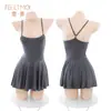 Feimu Roupa Íntima Sexy Seda Gelada Lisa Sexy Simples Vestido de Suspensório Puro Desejo Provocante Revelando Nádegas Roupa de Dormir que Não Tira 6625
