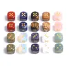Dados de cristal natural de 15 mm, dados de seis caras de ágata y jade, grabados con números, accesorio para juegos de mesa de ocio y entretenimiento, artículo decorativo