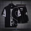 Traje Deportivo Casual Waffluged para Hombre Ropa de Verano a Juego Guapo Manga Corta Camiseta para Hombre Shorts Set de Dos Piezas