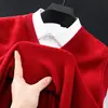 Colete de Tricô Gola V 100% Caxemira Masculino, 200g, Fio Duplo 12 Agulhas, Suéter Sem Mangas para Meia-Idade e Idosos