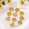 Banho de Ouro 18k Cor Fixa Base de Flor para Pulseira DIY Flor Oca com Pétalas Espaçador Flor Tampa de Flor Pacote de Materiais para Acessórios de Joalheria