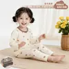 Conjunto de Ropa Interior Cálida de Algodón Puro Clase A para Niñas Otoño e Invierno Ropa de Casa para Bebés Camisa y Pantalones de Otoño para Niños Pijamas para Adolescentes