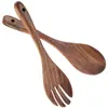 Conjunto de Espátula e Raspador de Madeira de Acácia da Fábrica, Espátula de Cozinha de Madeira Maciça Sem Pintura, Espátula de Madeira para Panela Antiaderente Doméstica Atacado