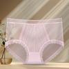 329 Ropa interior de encaje para mujer, entrepierna, cintura media, sexy, transpirable, sin costuras, bragas finas de verano para mujer