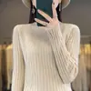 Suéter de cuello redondo color liso raya perforación en caliente mujer Andy Terciopelo ropa de primera línea ajustado adelgazante nuevo suéter cálido