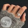 Anillo Minimalista de Corazón Hueco para Mujer, Geométrico Irregular Apilable Dulce Fresco Moda Versátil Anillo Abierto Anillo para Dedo Índice Moderno