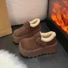 Zapatos de Algodón Birkenstock de Suela Gruesa para Mujer 2026 Invierno Nueva Llegada Acolchados de Terciopelo Espeso Aumentadores de Altura Adelgazantes Birkenstock Plataforma Zapatos de Nieve de Algodón para Mujer