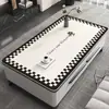 Tapete de Mesa de Centro Levemente Luxuoso e de Alta Qualidade, Impermeável, à Prova de Óleo, Resistente ao Calor, Lavável, Tapete Retangular para Mesa de Centro Doméstica