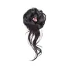 Peluca de Bola con Bigotes de Dragón para Mujer con Borlas, Moño Lateral, Moño Estilo Celebridad, Lazo para el Pelo de Peluca Natural Esponjoso