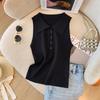 Chaleco Elegante Vintage Estilo Hong Kong Cuello Polo Top sin Mangas para Mujer Verano Sensación de Alta Gama Ajustado Corto Pequeño Tirantes Ropa Exterior
