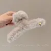 Elegante pinza grande para el pelo para mujer, nuevo pinza de tiburón de felpa 2026, pinza para el pelo de la parte trasera de la cabeza, accesorio para peinar el pelo