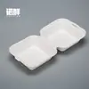 Caixa de Refeição Descartável de Polpa Biodegradável Ecológica Caixa de Almoço Personalizável Caixa para Fast Food Caixa de Almoço com Compartimento com Tampa Caixa para Levar