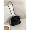 Bolsa transversal Shiny Slice, bolsa de ombro feminina plissada, macia, com cordão, cor europeia e americana, com lantejoulas brilhantes